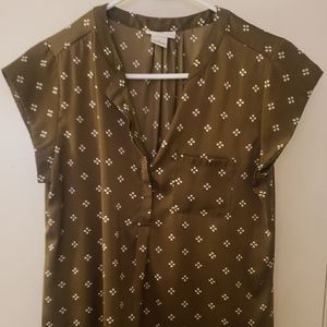 Olive Silk Top